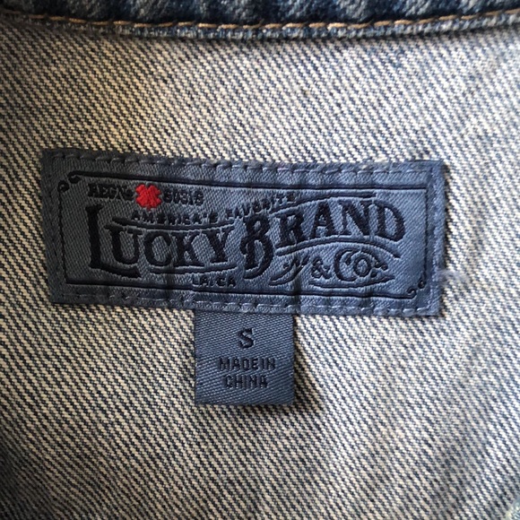 SZ S NWOT LUCKY BRAND DRAWSTRING DRESS POCKETS DISTRESSED COLLARED BUTTON UP - Picture 4 of 5